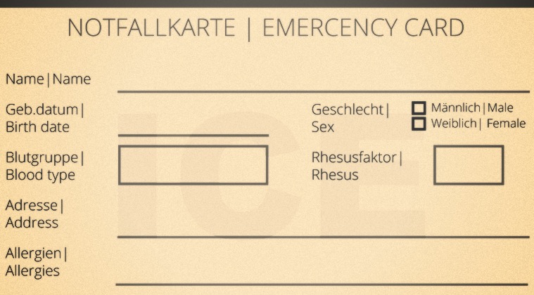Tarjeta de emergencia para descarga