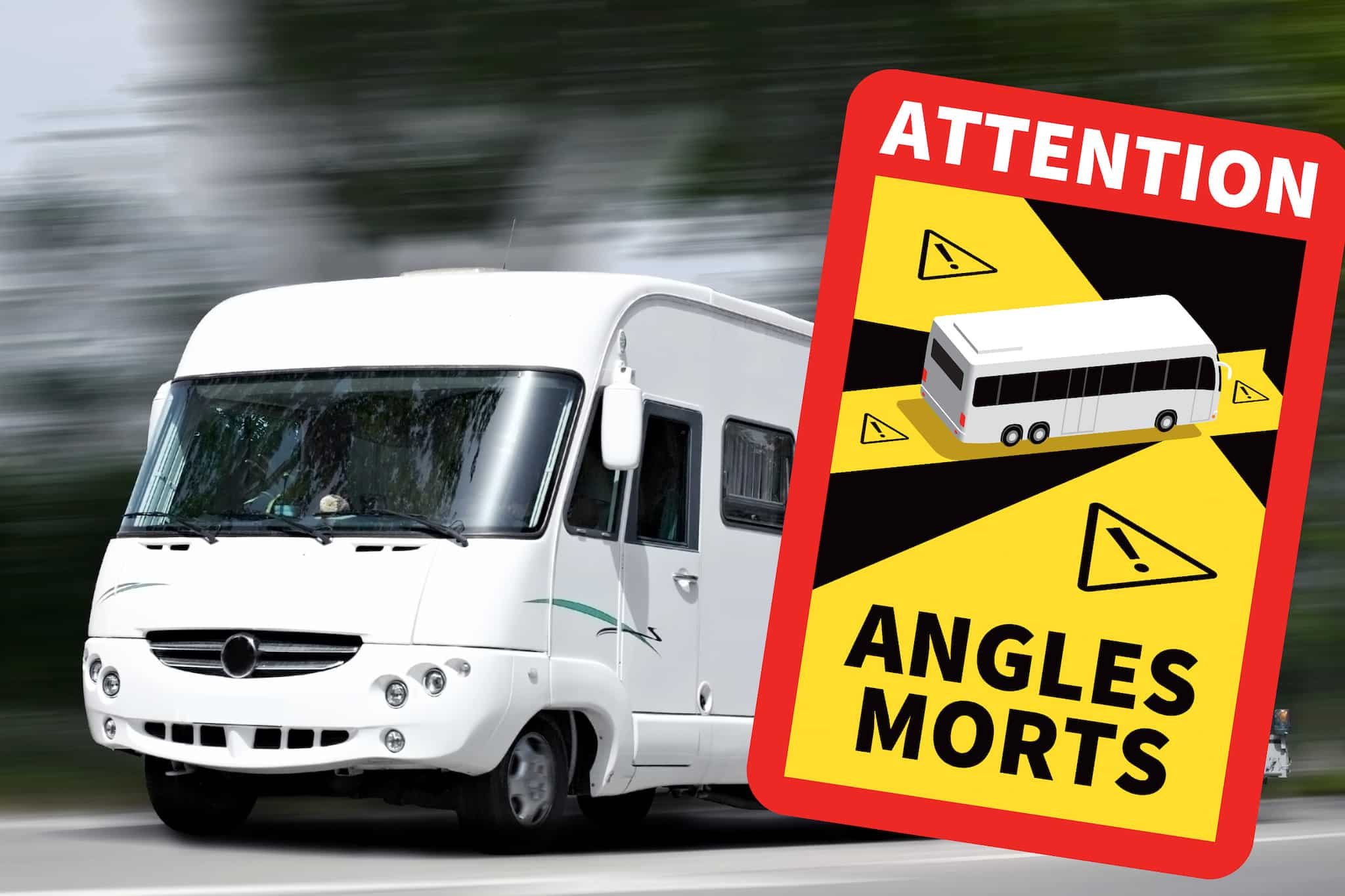 Pegatina Angles-Morts para autocaravanas: Señalización obligatoria del ángulo muerto en Francia