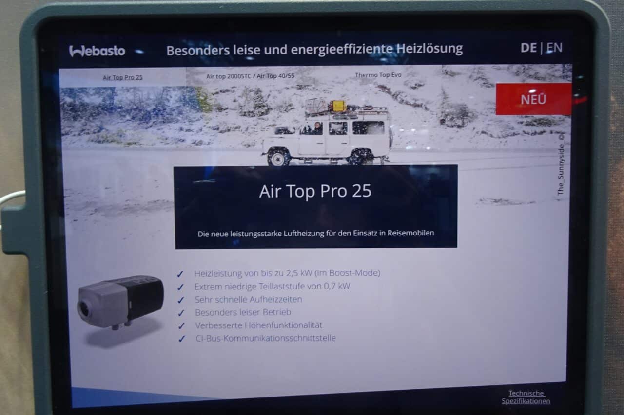 Webasto Air Top Pro 25 - Calefactor de estacionamiento silencioso y de bajo consumo para monovolúmenes y autocaravanas 1 Webasto AirTopPro25 Produktbeschreibung cKatja Scholz